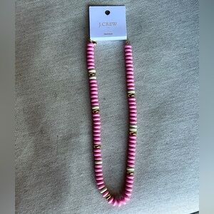 J. Crew Pink and Gold Beaded Necklace